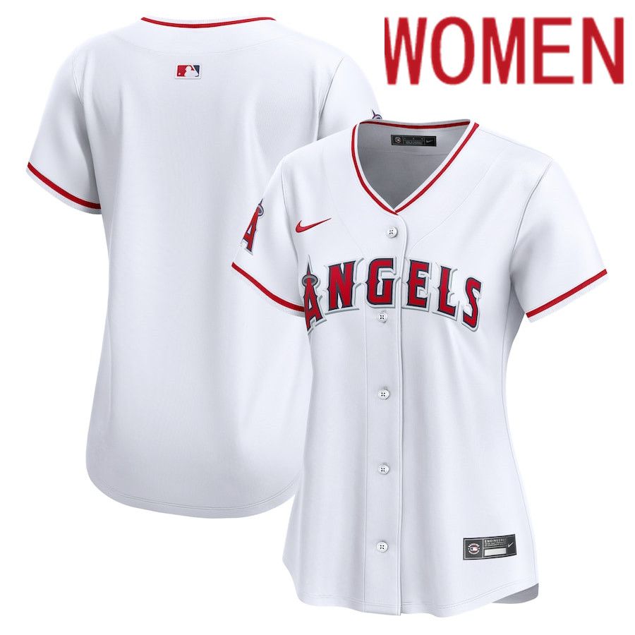 Women Los Angeles Angels Nike White Home Limited MLB Jersey->women mlb jersey->Women Jersey